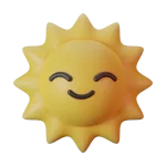 summer sun character cream 3d render icon png